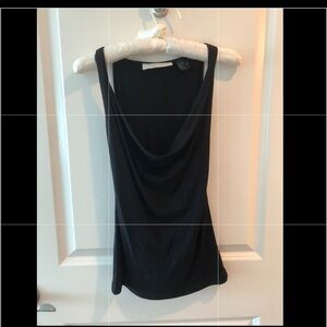 Charles Nolan Black Sleeveless Cowl Neck Top